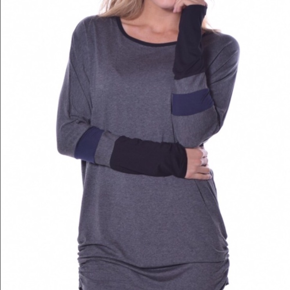 Long- sleeve Color block tunic