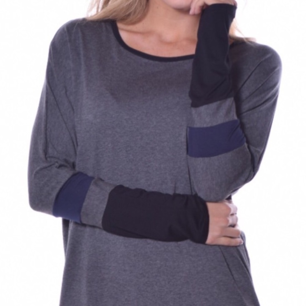 Long- sleeve Color block tunic - Picture 2 of 6