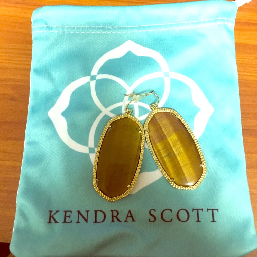 Kendra Scott Danielle Earrings- Tiger's Eye Stone