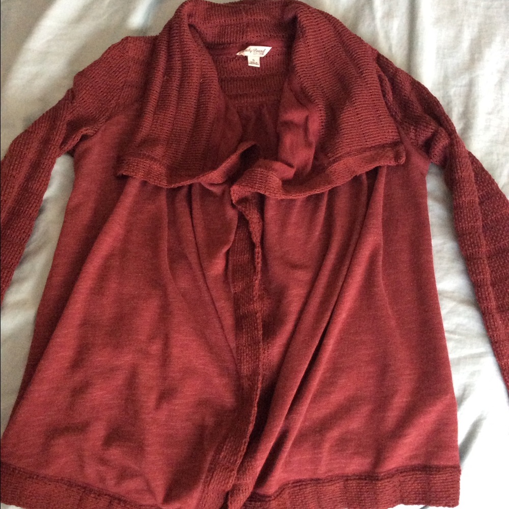 Lucky Brand burgundy cardigan/sweater