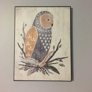 Owl wall art (10x 13in!)