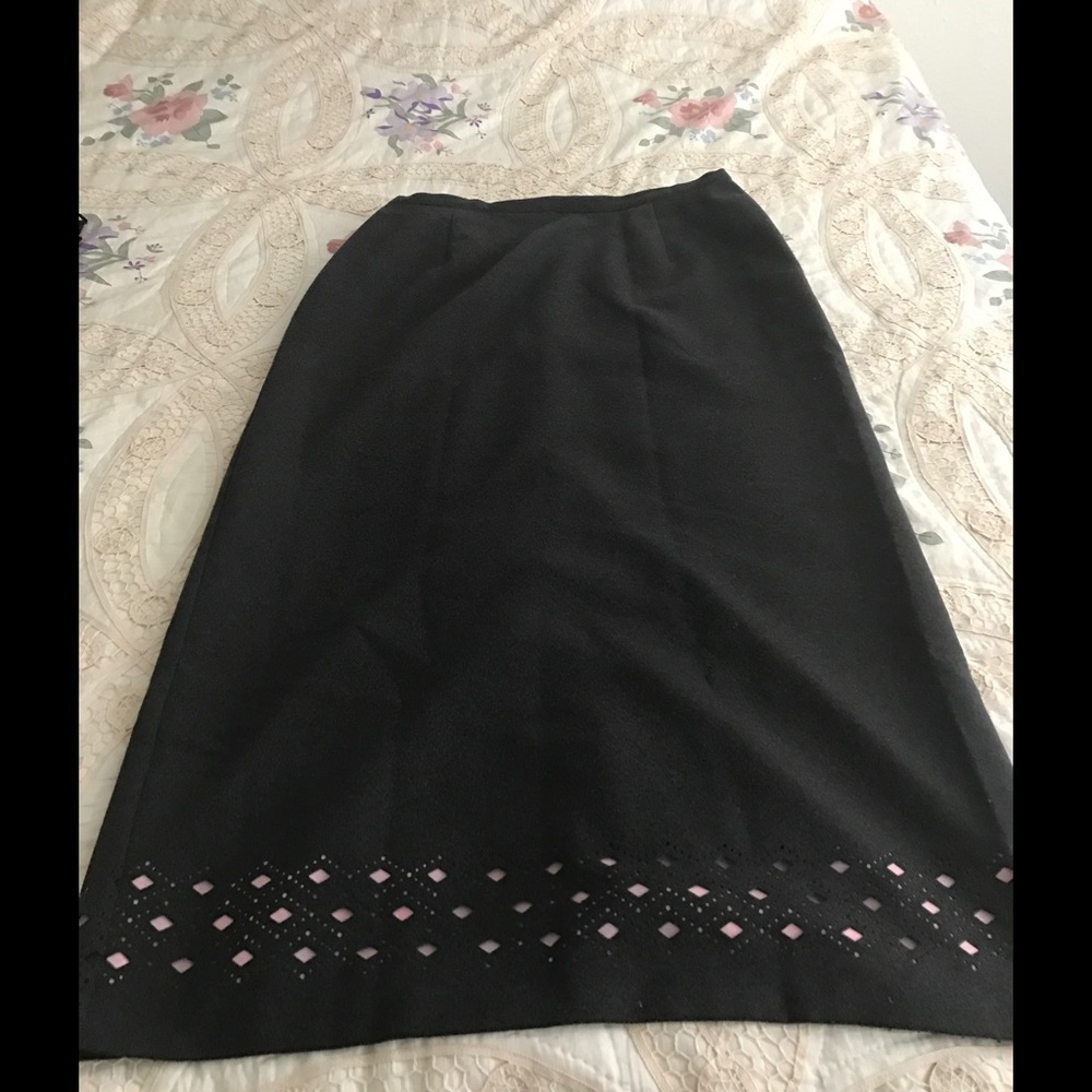 Gray/pink floor length pencil skirt... size 16