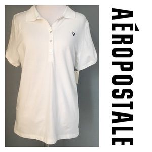 Prince + Fox White Polo by Aeropostale XL Women