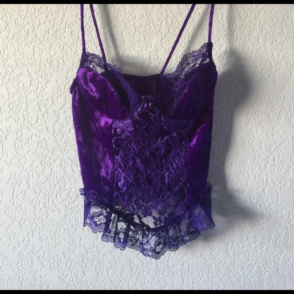 Purple Velvet and Lace Bustier
