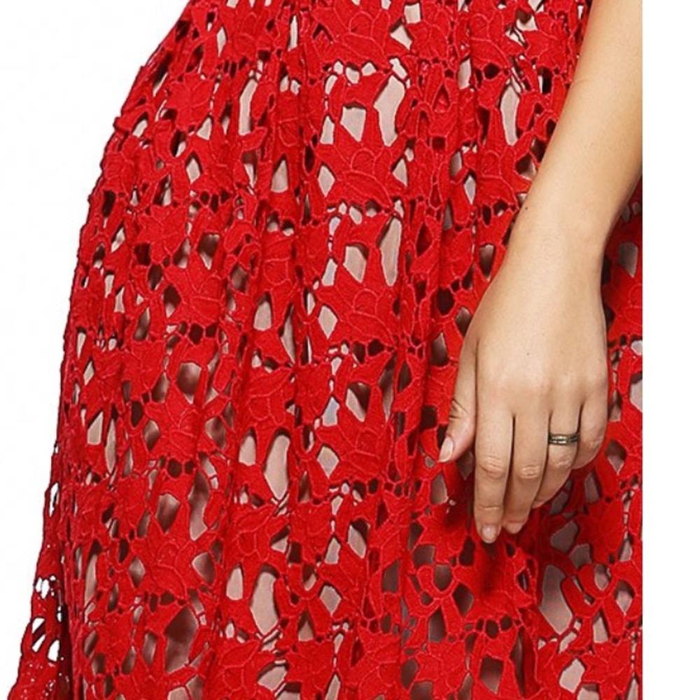 💋👗 Red Crochet Dress - Picture 6 of 7