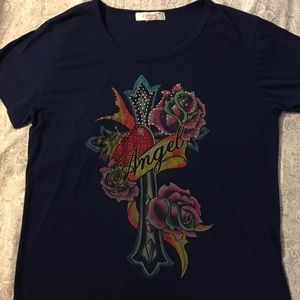 Tshirt blue with front design size xox