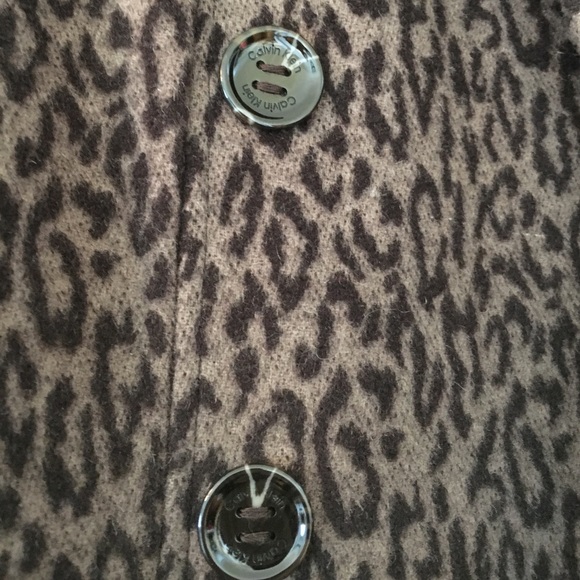 Leopard Print Pea Coat with Tie Waist - Picture 2 of 5