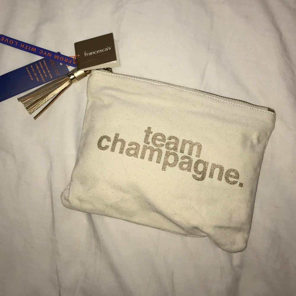 "Team Champagne" Canvas Clutch