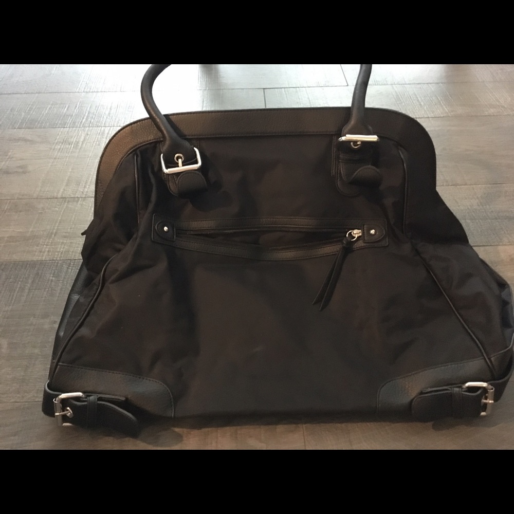 REDUCED! Black Leather overnight bag x Express NEW