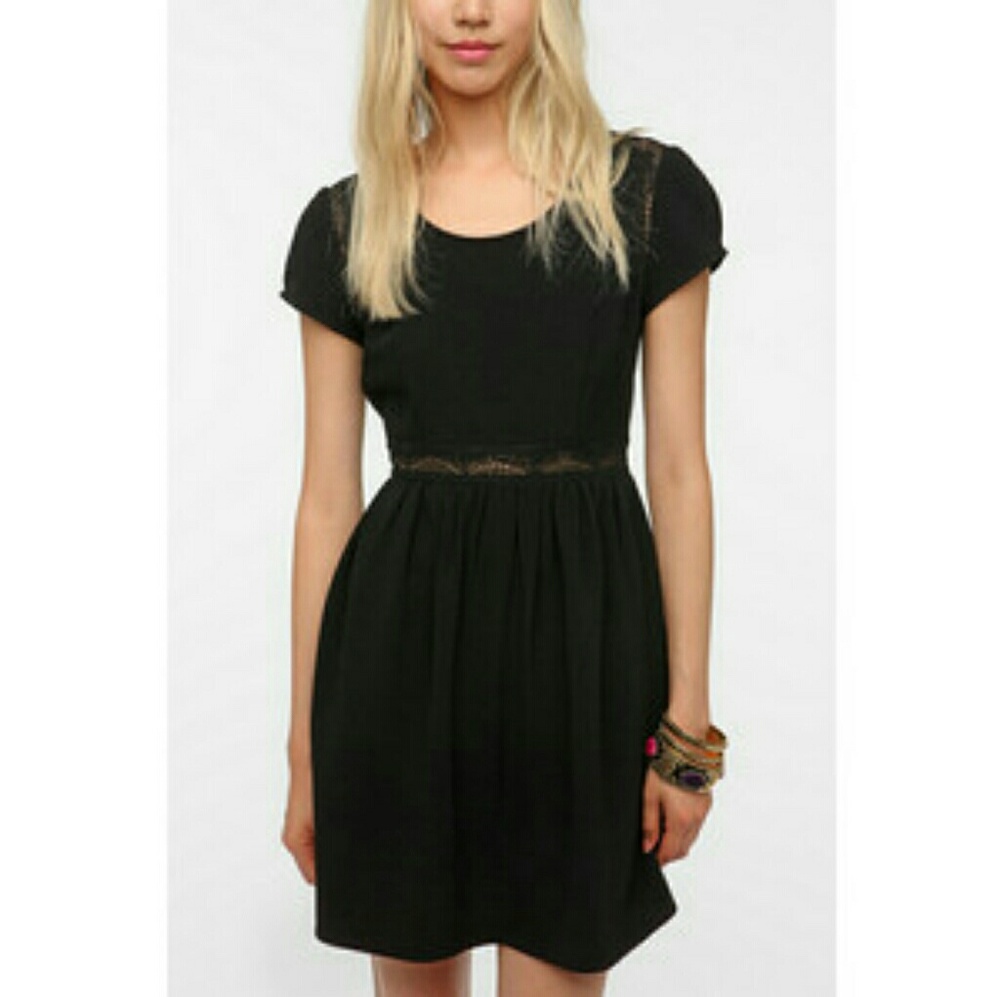 Pins and Needles Crepe Lace Inset Dress