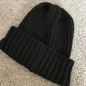 Plain black beanie
