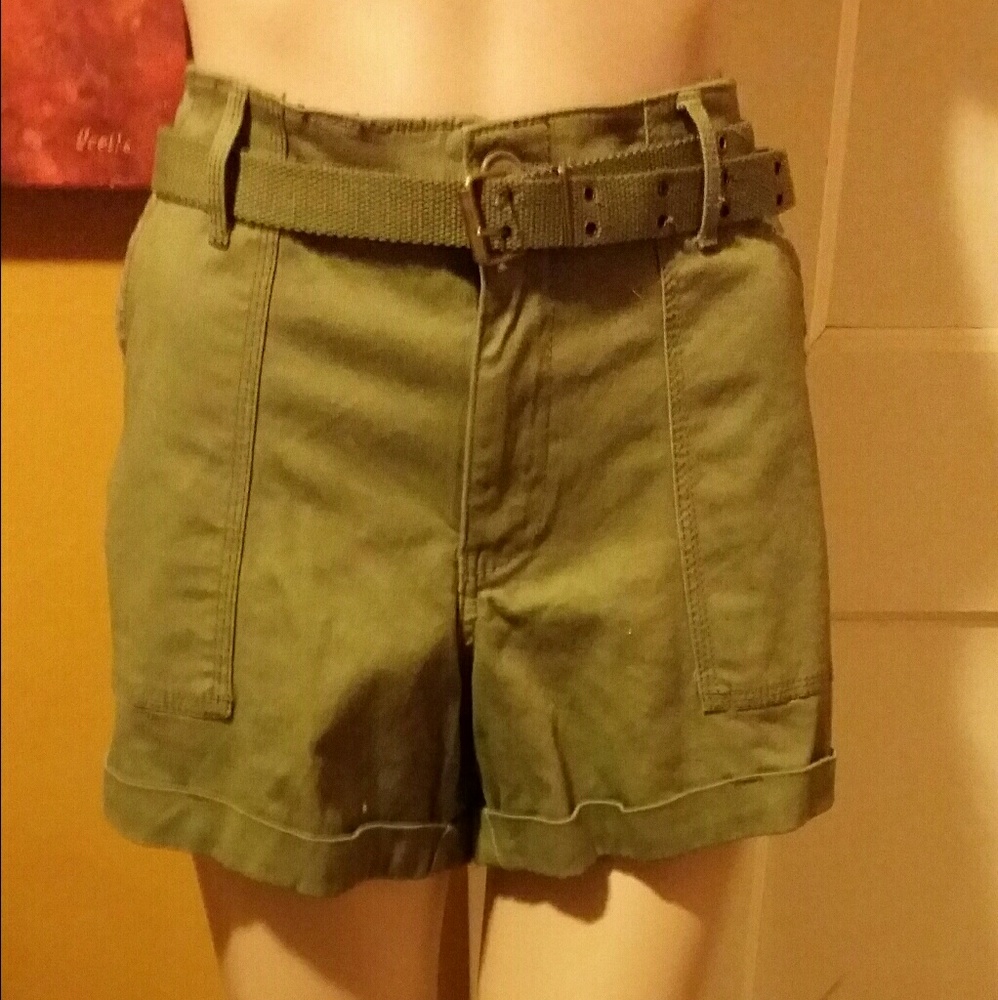 Khaki green short shorts , never worn