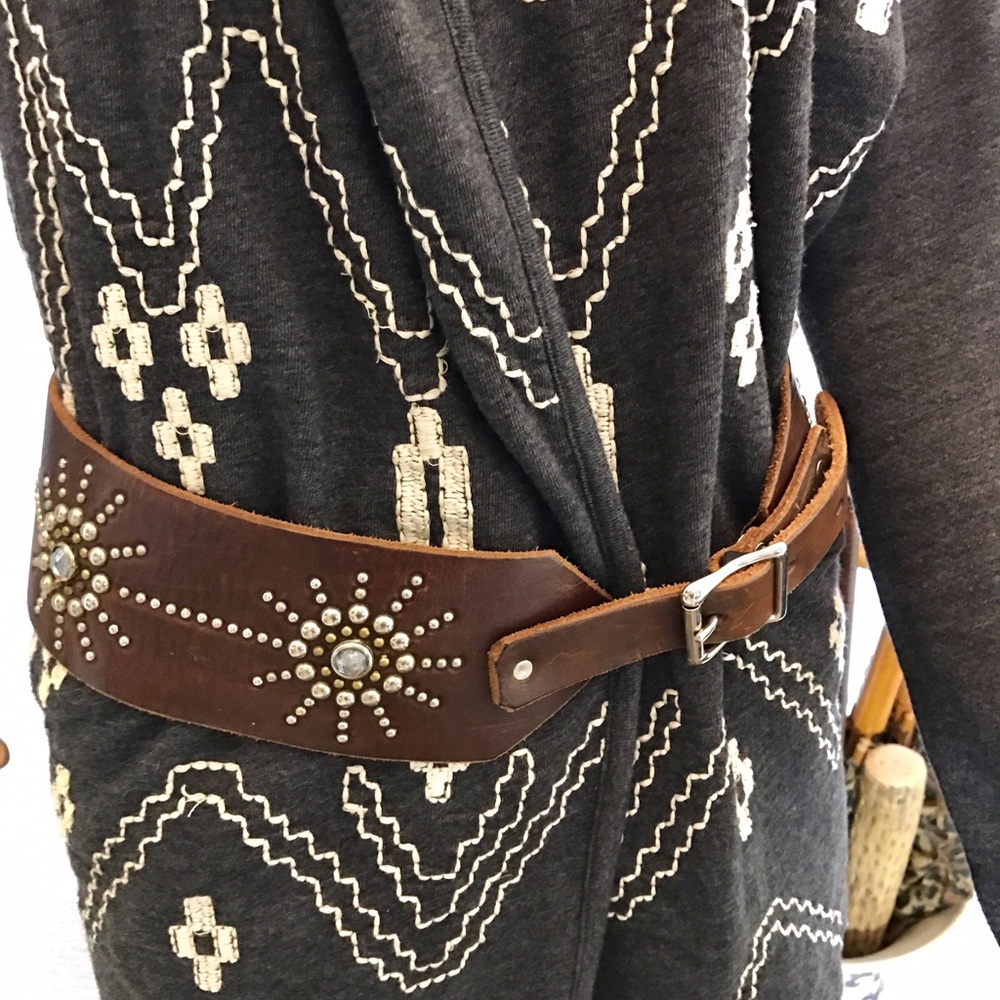 🌟Host Pick🌟Star Burst Stud & Gem Leather Belt