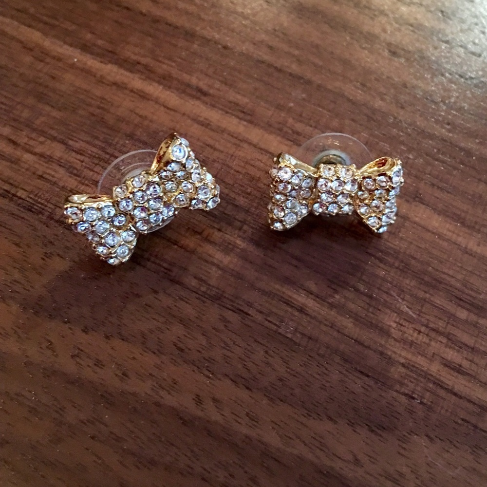Kate Spade All Wrapped Up Pavé Bow Stud Earrings