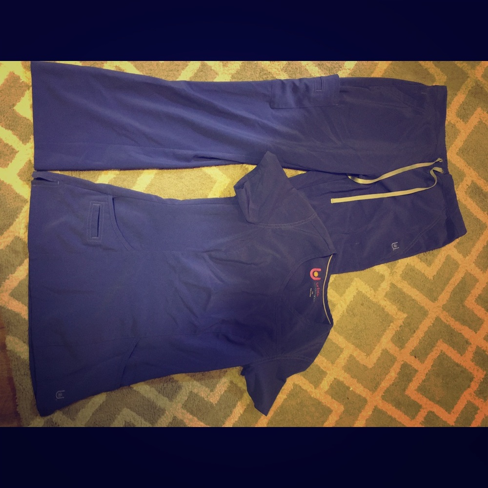 Worn once--Urbane silky smooth scrubs -periwinkle