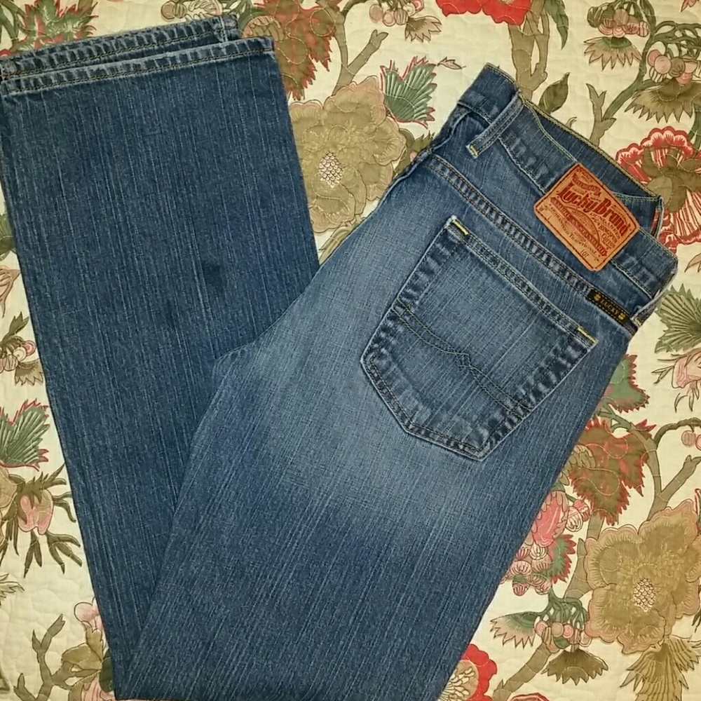 LUCKY BRAND DUNGAREES JEANS Sz 31 "Lucky You"