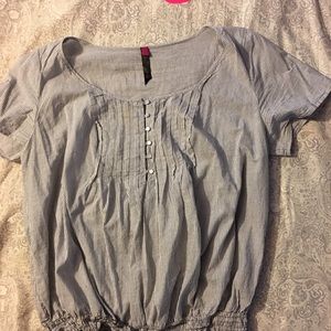 Top blue with white strips size 3 in plus size