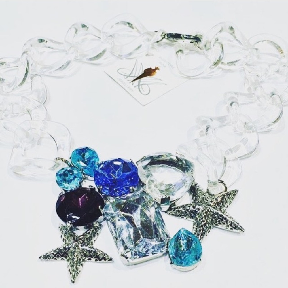 Gem Necklace , vintage, sea creatures