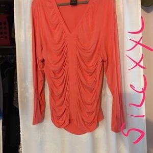 Salmon blouse long sleeve size xoxo