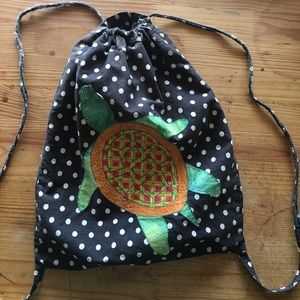 Handmade Turtle Drawstring Bag