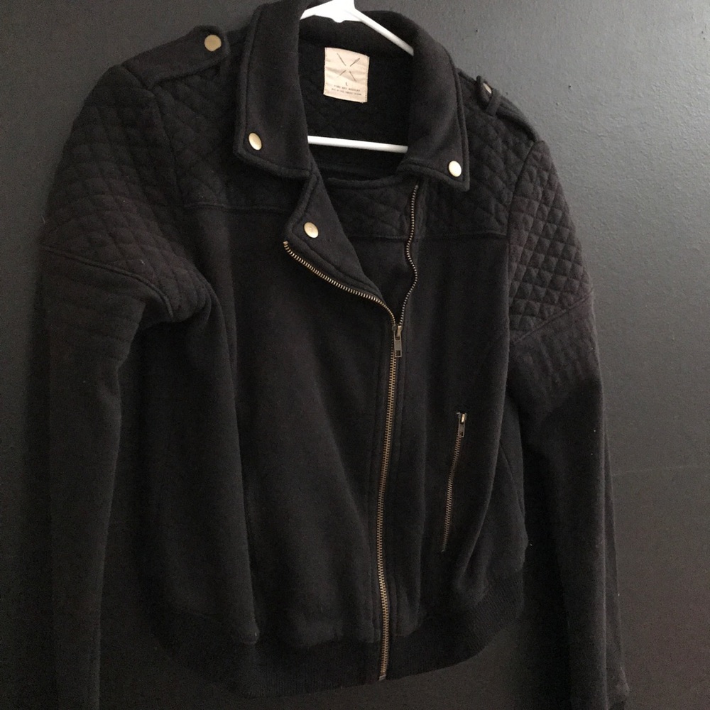 Pins + Needles Fabric Moto Jacket