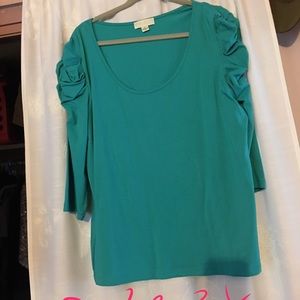Turquoise top long sleeve size 3x
