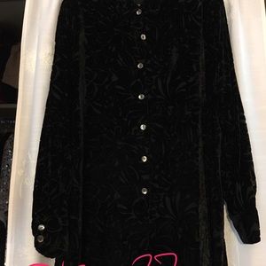 Black long sleeve lacy top size 22