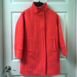 JCrew Orange Stadium Cloth Coat size 0P