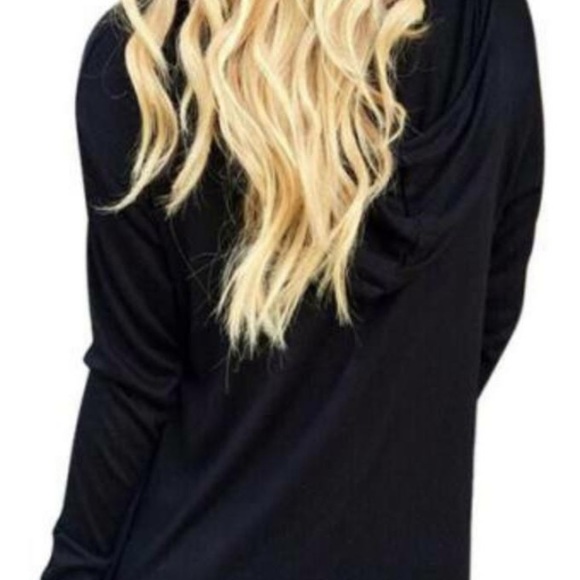 Sexy, Deep V Plunge, Lace Up, Hooded Tunic Top - Picture 2 of 8