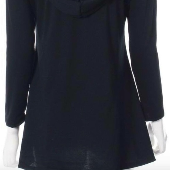 Sexy, Deep V Plunge, Lace Up, Hooded Tunic Top - Picture 6 of 8