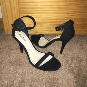 Black Open Toe Heels