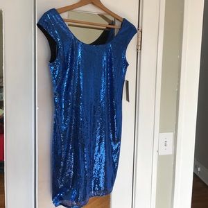 Aqua Sequins Dress 4 NWT
