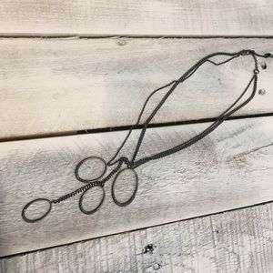 Kenneth Cole Reaction Gunmetal Oval Ring Necklace