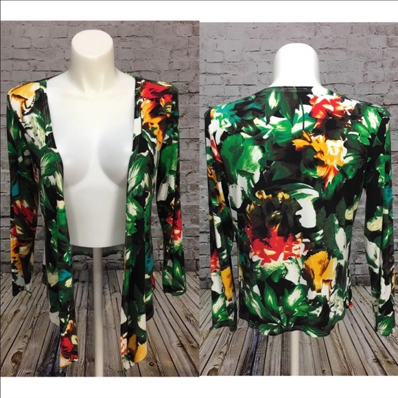Liz Lange Tops - Liz Lange Floral Open Front Stretch Longsleeve Top