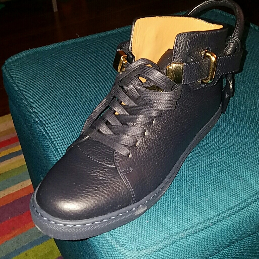 Buscemi Navy and gold sneakers