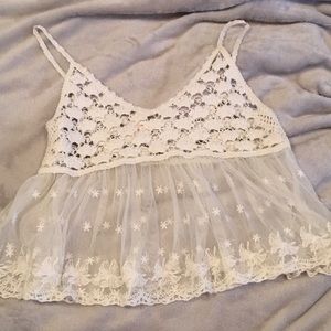 White lace tank