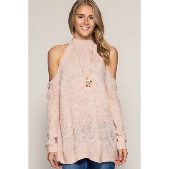 1 LEFT!! Mandy Cut Out Shoulder Sweater - Picture 2 of 3