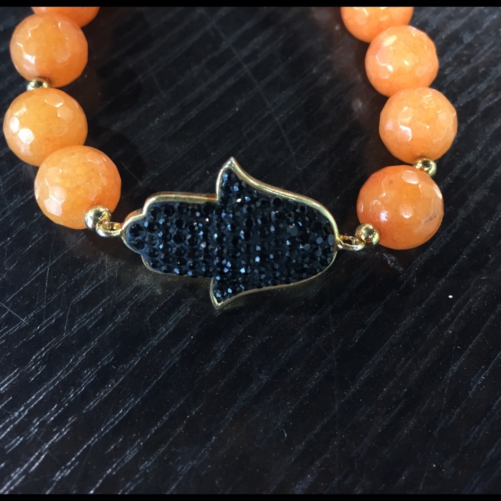 Natural stone elastic Hamza bracelet by FRONAY