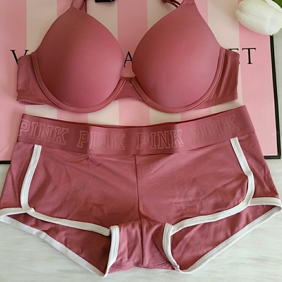Nwt Pink Vs Push-up Bra 34B & Boyshort size S - Picture 3 of 4