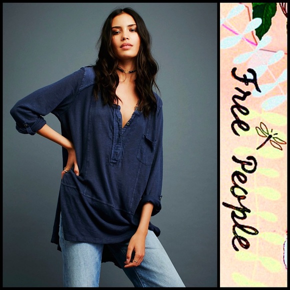 ❗1-HOUR SALE❗Free People Henley Tunic Tee - Picture 2 of 8