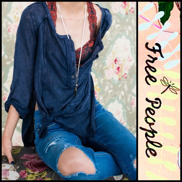 ❗1-HOUR SALE❗Free People Henley Tunic Tee - Picture 4 of 8