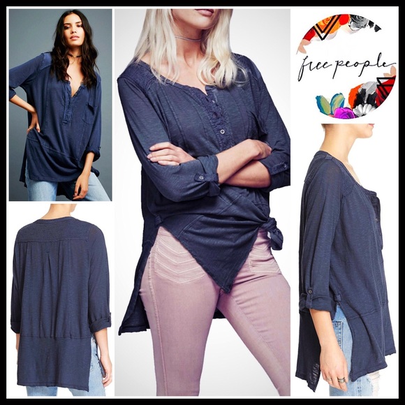 ❗1-HOUR SALE❗Free People Henley Tunic Tee - Picture 3 of 8