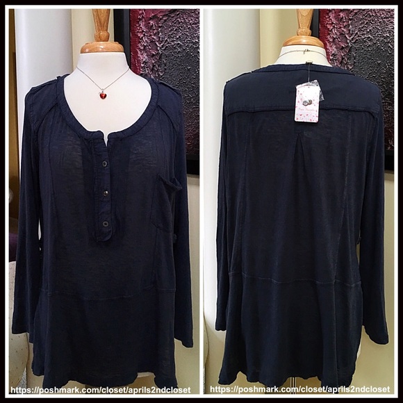 ❗1-HOUR SALE❗Free People Henley Tunic Tee - Picture 7 of 8