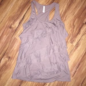 Women's L color story brown lace tank top