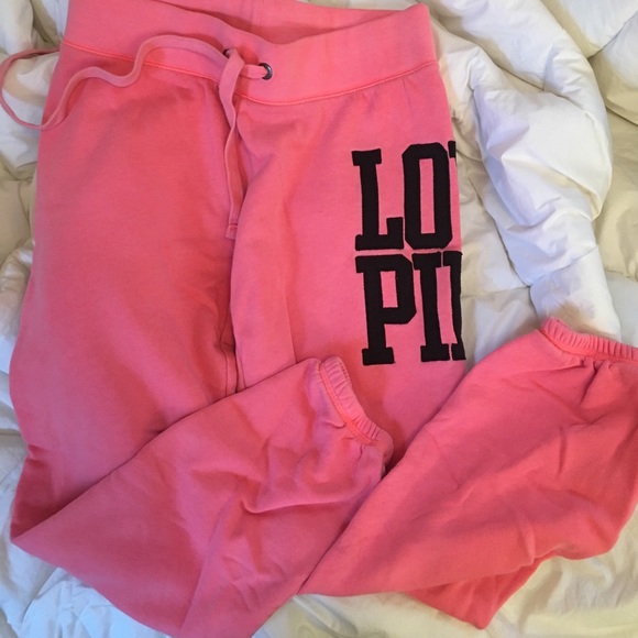 PINK VICTORIAS SECRET SWEATPANTS - Picture 2 of 4