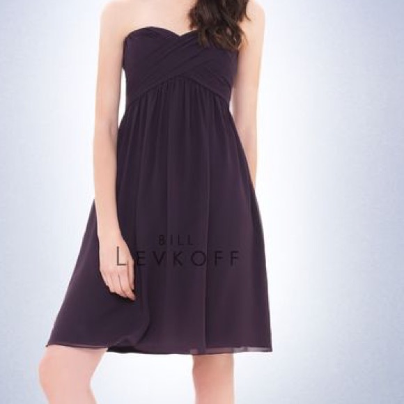 NWOT Bill Levkoff Navy Chiffon Dress Style 670 - Picture 2 of 6