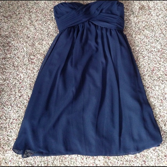 NWOT Bill Levkoff Navy Chiffon Dress Style 670 - Picture 3 of 6