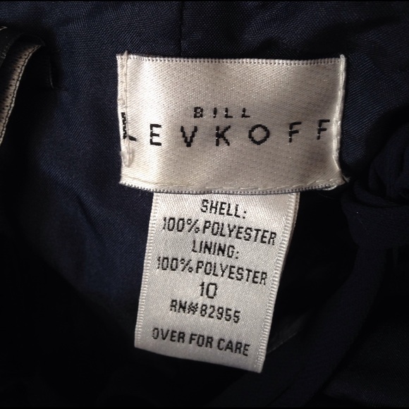 NWOT Bill Levkoff Navy Chiffon Dress Style 670 - Picture 5 of 6