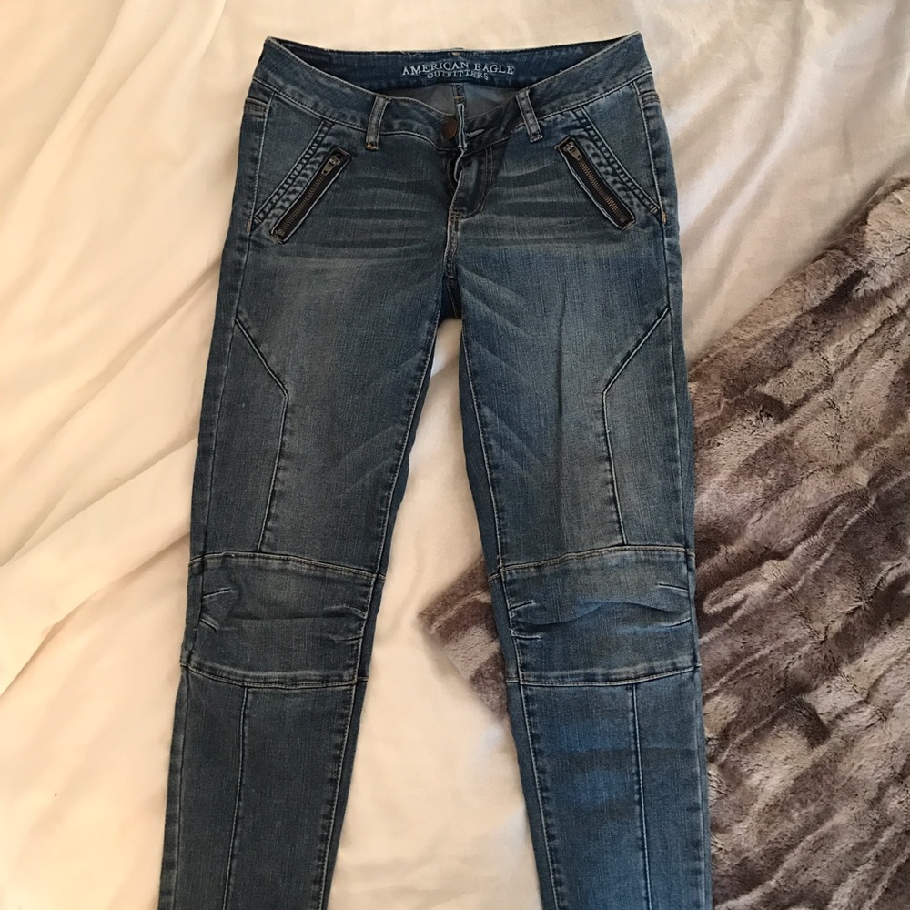 🚫SOLD🚫 American eagle stretch moto jeans