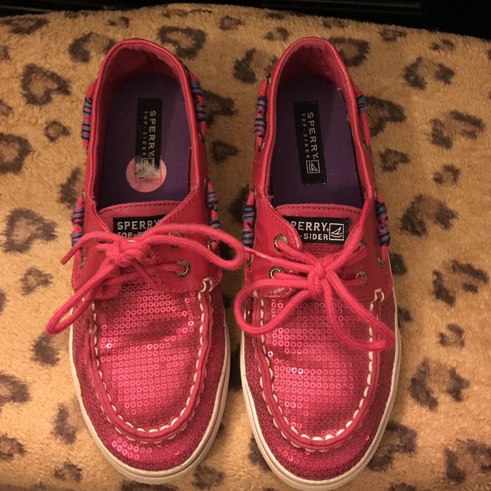 Sperry Top-Sider hot pink sequins